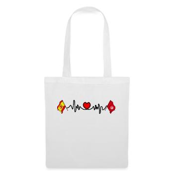 Cardio Cœur avec Drapeau Espagne, Tunisie - Sac en tissu - blanc - Devant