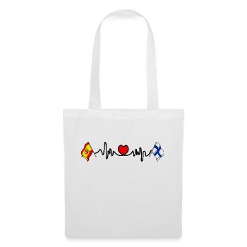 Cardio cardiaque avec Flag Spain, flag Finland - Sac en tissu - blanc - Devant