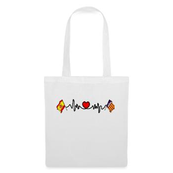 Cardio cardiaque, Drapeau Espagne, Palma de Majorque - Sac en tissu - blanc - Devant