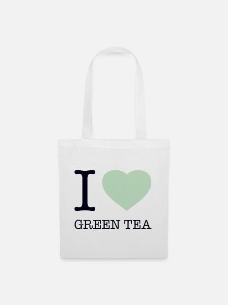 I LOVE GREEN TEA - Stoffbeutel - Weiß
