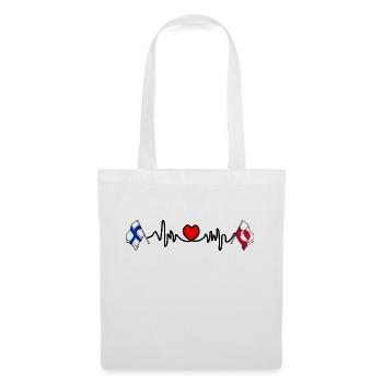 Cardio heart Flag Finland, flag Greenland - Tote Bag - white - Front