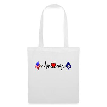 Cardio heart avec drapeau des États-Unis et drapeau de la Virginie - Sac en tissu - blanc - Devant