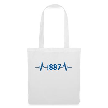 1887 Herzschlag EKG - Stoffbeutel - Weiß - Vorne
