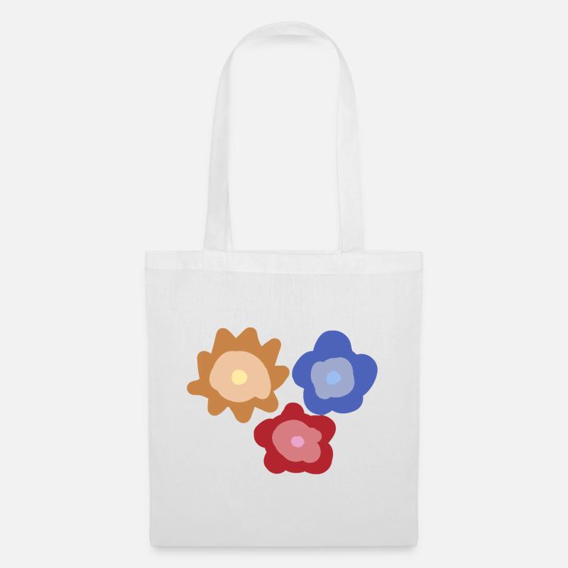Abstrakte Blumenkreise - Stoffbeutel - Weiß