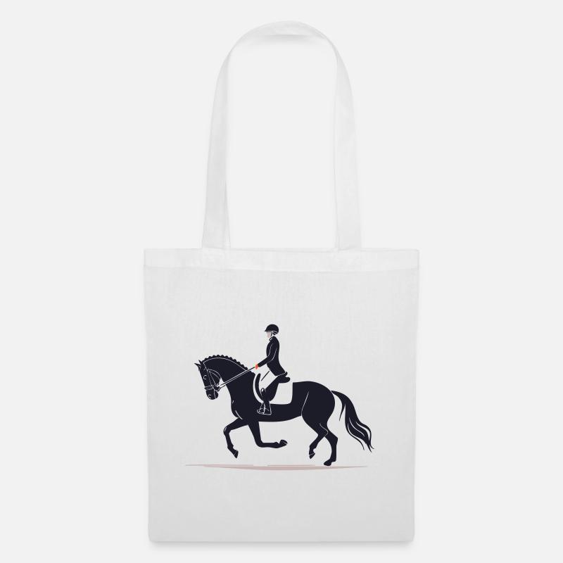 Reiter im Galopp Silhouette - Stoffbeutel - Weiß