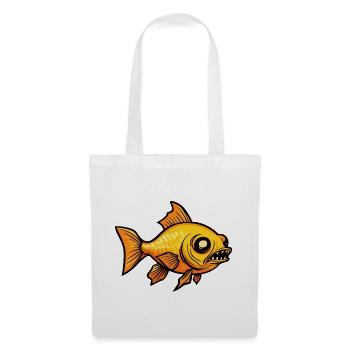 Poisson rouge Halloween Bande dessinée Zombie - Sac en tissu - blanc - Devant