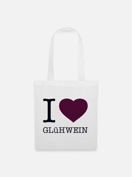 I love Glühwein - Stoffbeutel - Weiß