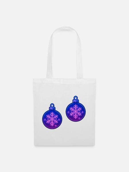 Weihnachtskugel Schneeflocke Ornament - Stoffbeutel - Weiß