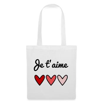 ICH LIEBE DICH. VALENTINSTAG. HERZ. LIEBE. LIEBE - Stoffbeutel - Weiß - Vorne