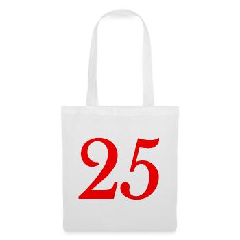 25. 25 JAHRE. 25. JUBILÄUM. 25 JAHRESJUBILÄUM. - Stoffbeutel - Weiß - Vorne