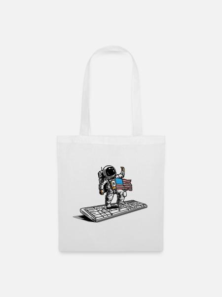 WELTRAUMEROBERUNG – Geek-Astronautenhumor - Stoffbeutel - Weiß