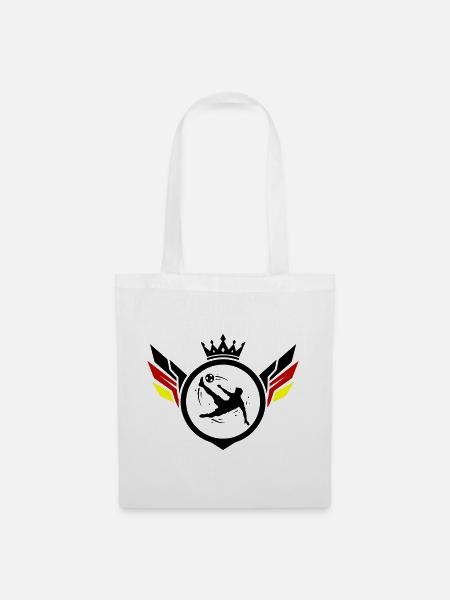 Fussballer Fallrückzieher Deutschland - Stoffbeutel - Weiß