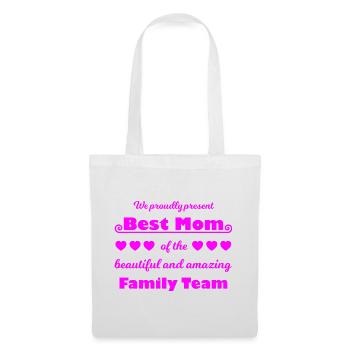 Meilleure équipe de maman – Family Joy Pink - Sac en tissu - blanc - Devant