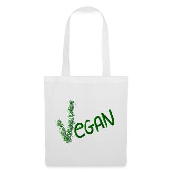 Vegan Statement in Green Brush - Tote Bag - white - Front