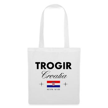 Trogir Kroatien Koordinaten Reise Souvenir - Stoffbeutel - Weiß - Vorne
