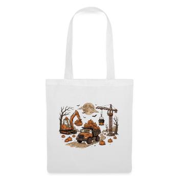 Bau-Halloween-Shirt für Kinder - Stoffbeutel - Weiß - Vorne
