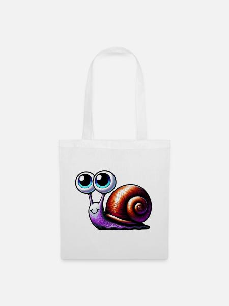 Schnecke - Stoffbeutel - Weiß