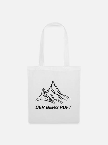 Der Berg Ruft Wandershirt - Stoffbeutel - Weiß