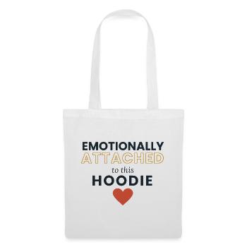 Emotional an diesen Hoodie gebunden - Stoffbeutel - Weiß - Vorne