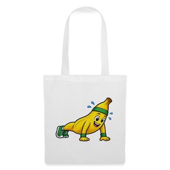 Fitness Banane Cartoon - Stoffbeutel - Weiß - Vorne