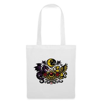 Drachen Phoenix Wappen in Lavendel Gold - Stoffbeutel - Weiß - Vorne