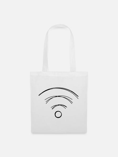 WLAN handgezeichnet - Stoffbeutel - Weiß