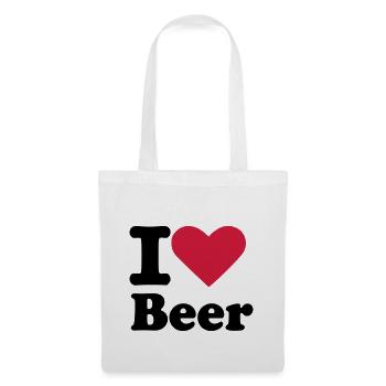 I love Beer - Stoffbeutel - Weiß - Vorne