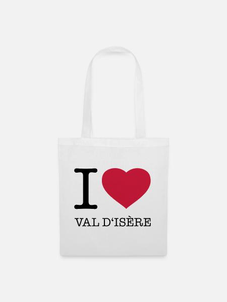 I LOVE VAL D'ISERE France Frankreich - Stoffbeutel - Weiß