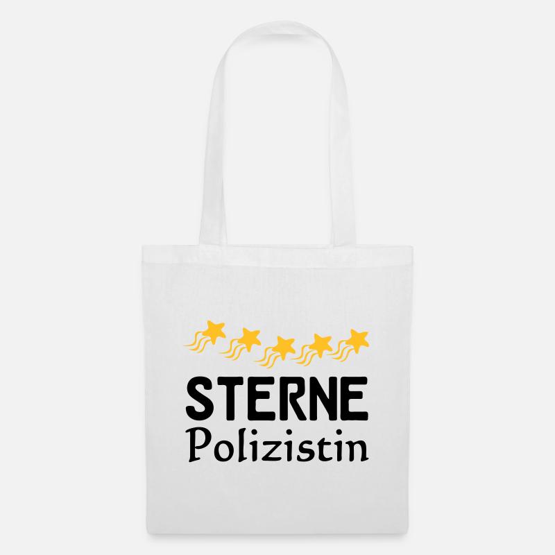 Sterne Polizistin Geschenk - Stoffbeutel - Weiß