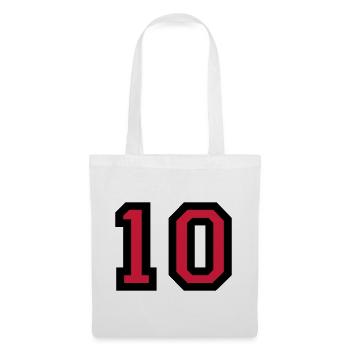 Le numéro 10 - le numéro dix - Sac en tissu - blanc - Devant