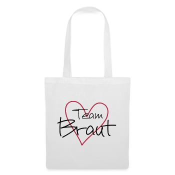 Team Braut Herz Party - Stoffbeutel - Weiß - Vorne