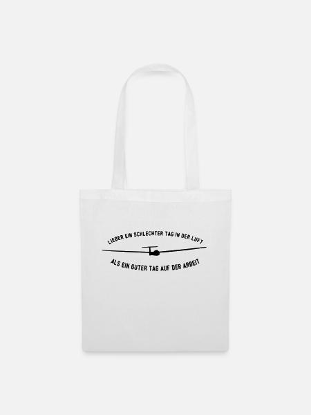 Segelflieger Tag Geschenk Pilot - Stoffbeutel - Weiß