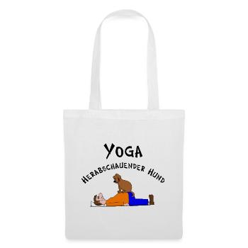 Yoga herabschauender Hund - Stoffbeutel - Weiß - Vorne