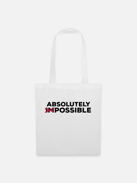 absolutely possible möglich Ausweg Lösung Optimist - Stoffbeutel - Weiß