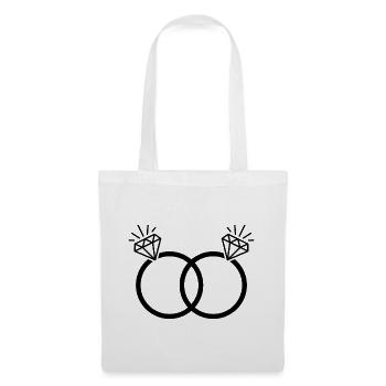 Alliances LGBT Mariage Enterrement de vie de garçon Couple Mariage gay Diamant - Sac en tissu - blanc - Devant