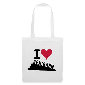 Crimson Heart Love Typography - Tote Bag - white - Front