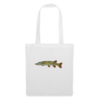 Hecht Fisch Design Logo Fische Hechte Grafik Bild - Stoffbeutel - Weiß - Vorne