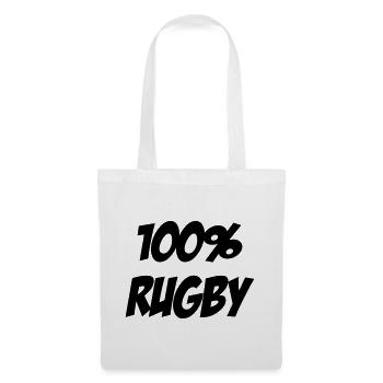 Rugby - Rugbyman - Sport - Fighter - Fight - Sac en tissu - blanc - Devant