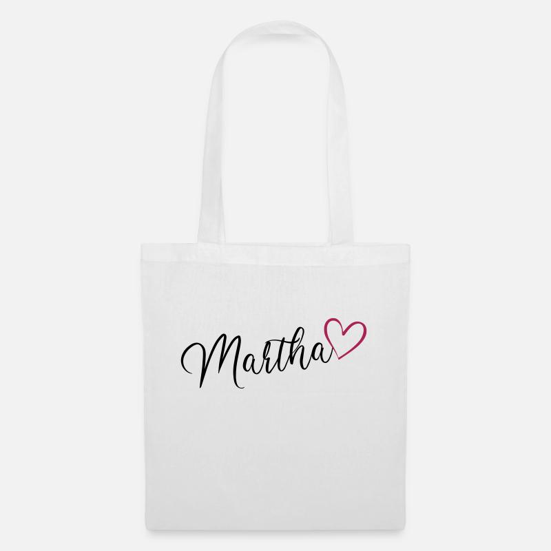 Martha Name Vorname Mädchenname mit Herz - Stoffbeutel - Weiß