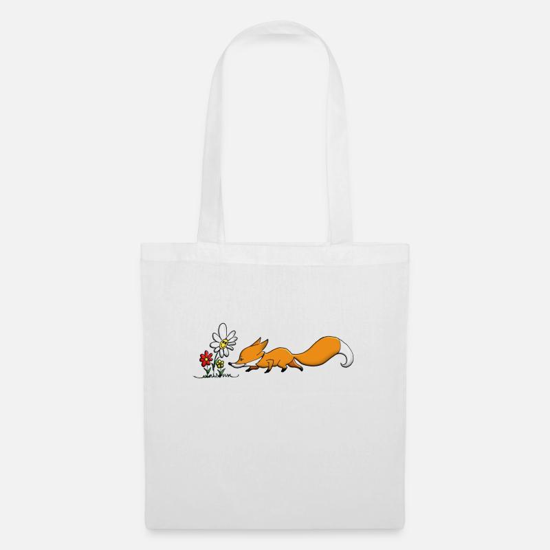 Fuchs Fuchs Blume - Stoffbeutel - Weiß