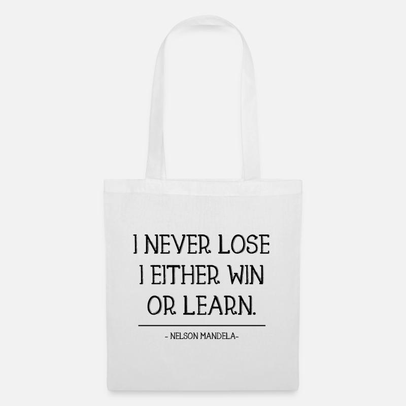 Nelson Mandela's - Motivational Quote Geschenk - Stoffbeutel - Weiß