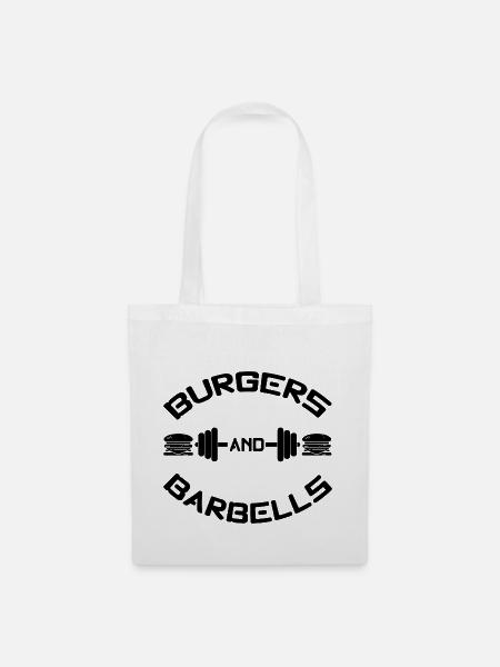 Burgers and Barbells - Stoffbeutel - Weiß