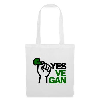 Vegan Vegetarian Vegan Yes, ve gan animal lover - Tote Bag - white - Front