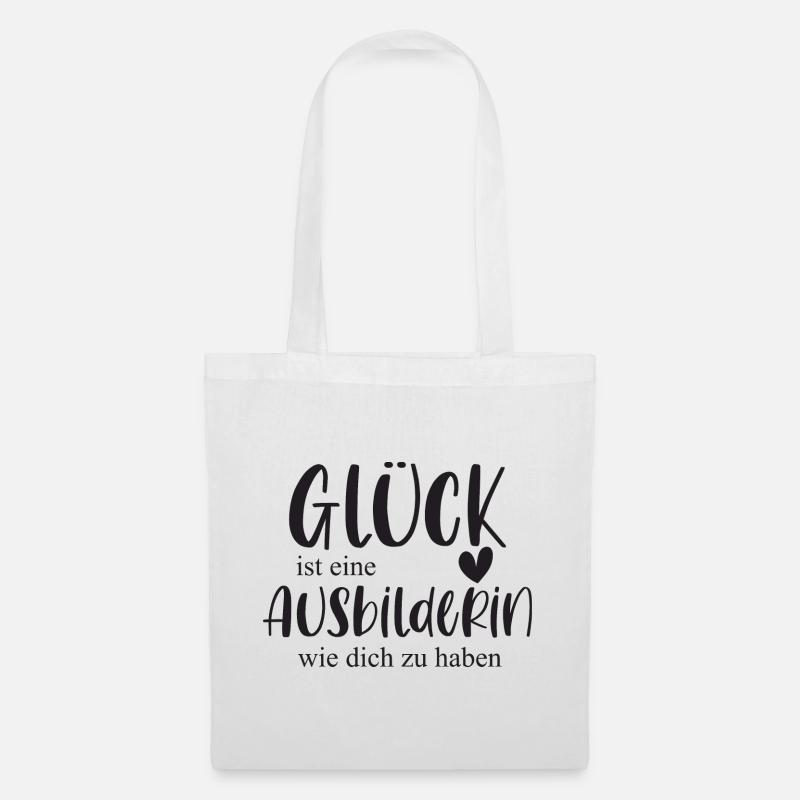 Ausbilderin Bedanken Geschenk Glück - Stoffbeutel - Weiß