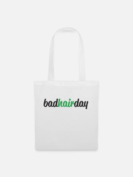 bad hair day Embroidery - Stoffbeutel - Weiß