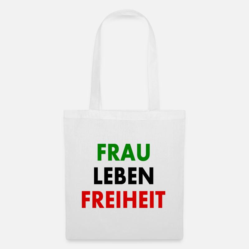 Frau leben freiheit - Stoffbeutel - Weiß