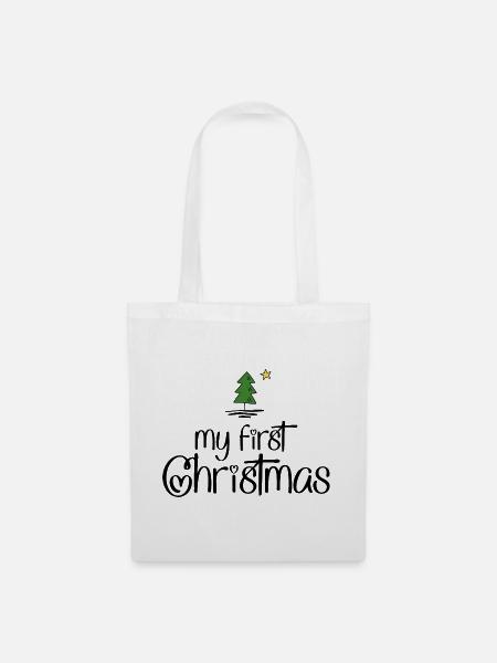 My first Christmas - Stoffbeutel - Weiß