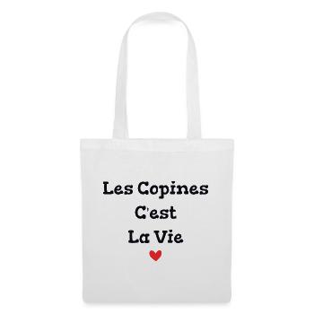 les copines c'est la vie - Sac en tissu - blanc - Devant