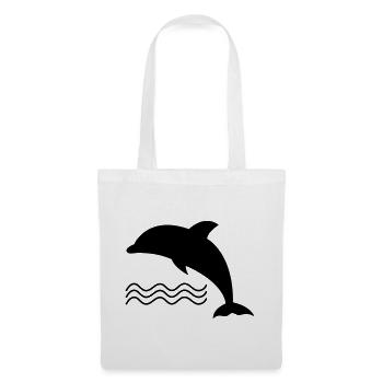 Le dauphin dans l’eau comme vecteur - Sac en tissu - blanc - Devant