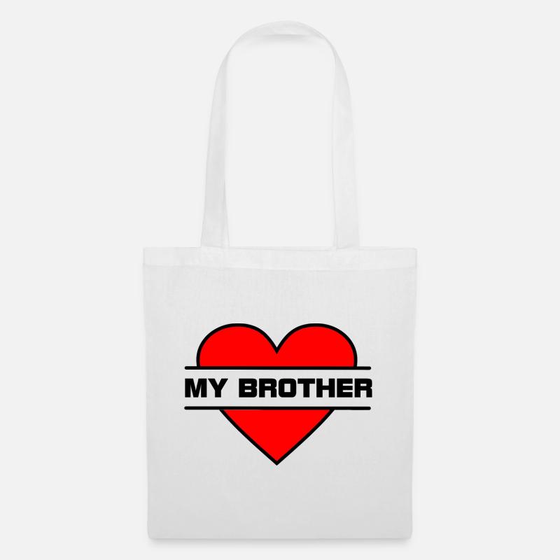 Herz, ich liebe meinen Bruder - Stoffbeutel - Weiß